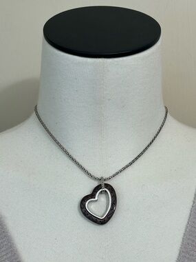 BRIGHTON REVERSIBLE METRO HEART NECKLACE